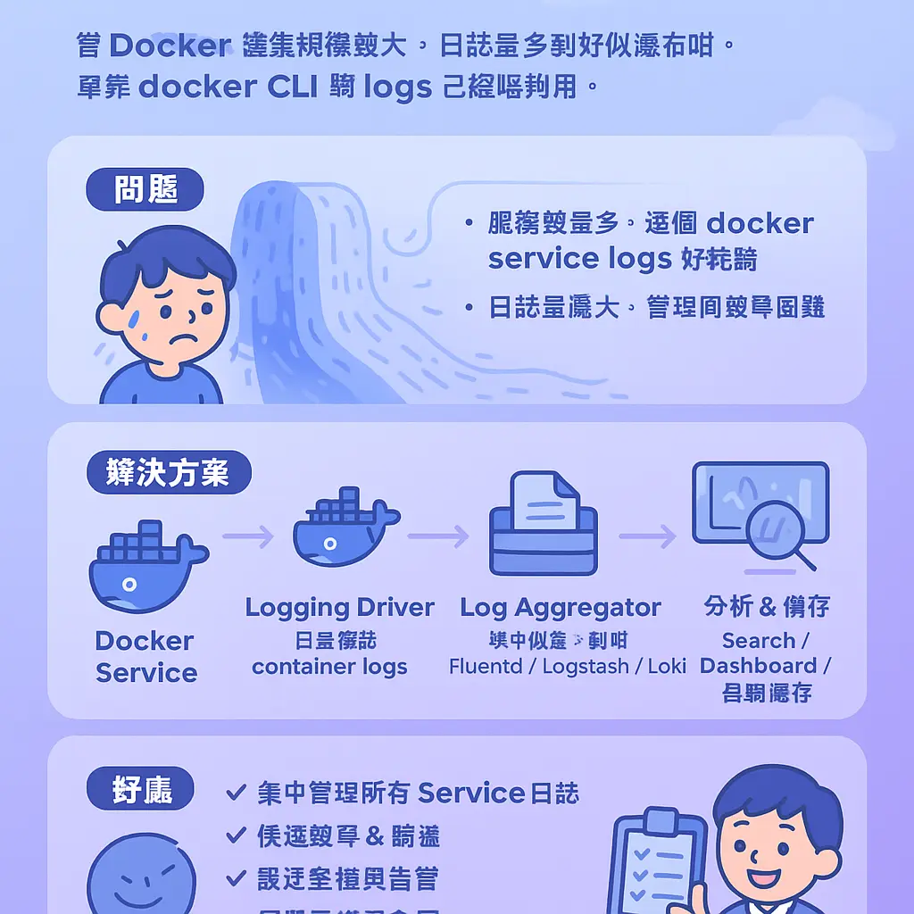 docker service logs - Logging