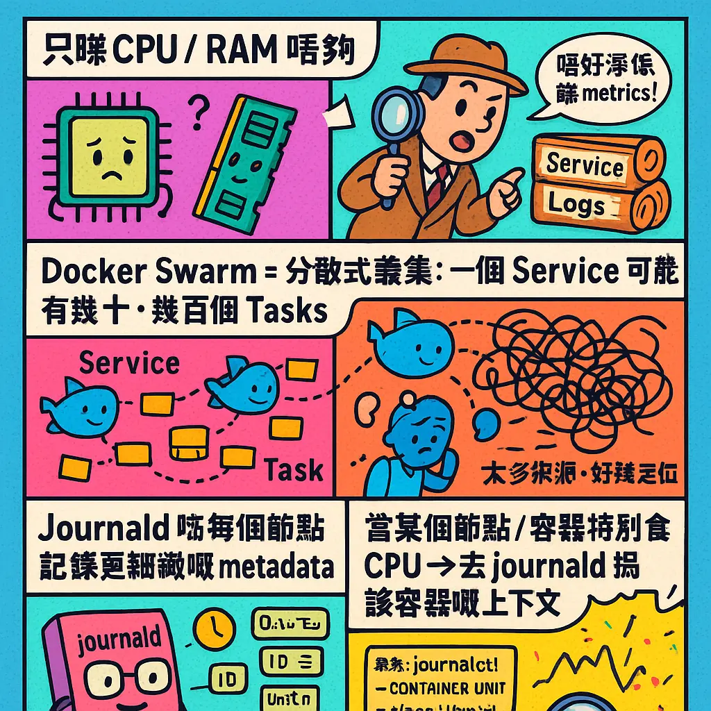 docker service logs - Journald