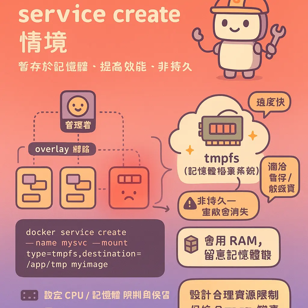 docker service create - tmpfs