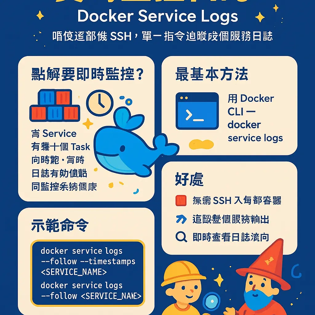 docker service logs - 容器