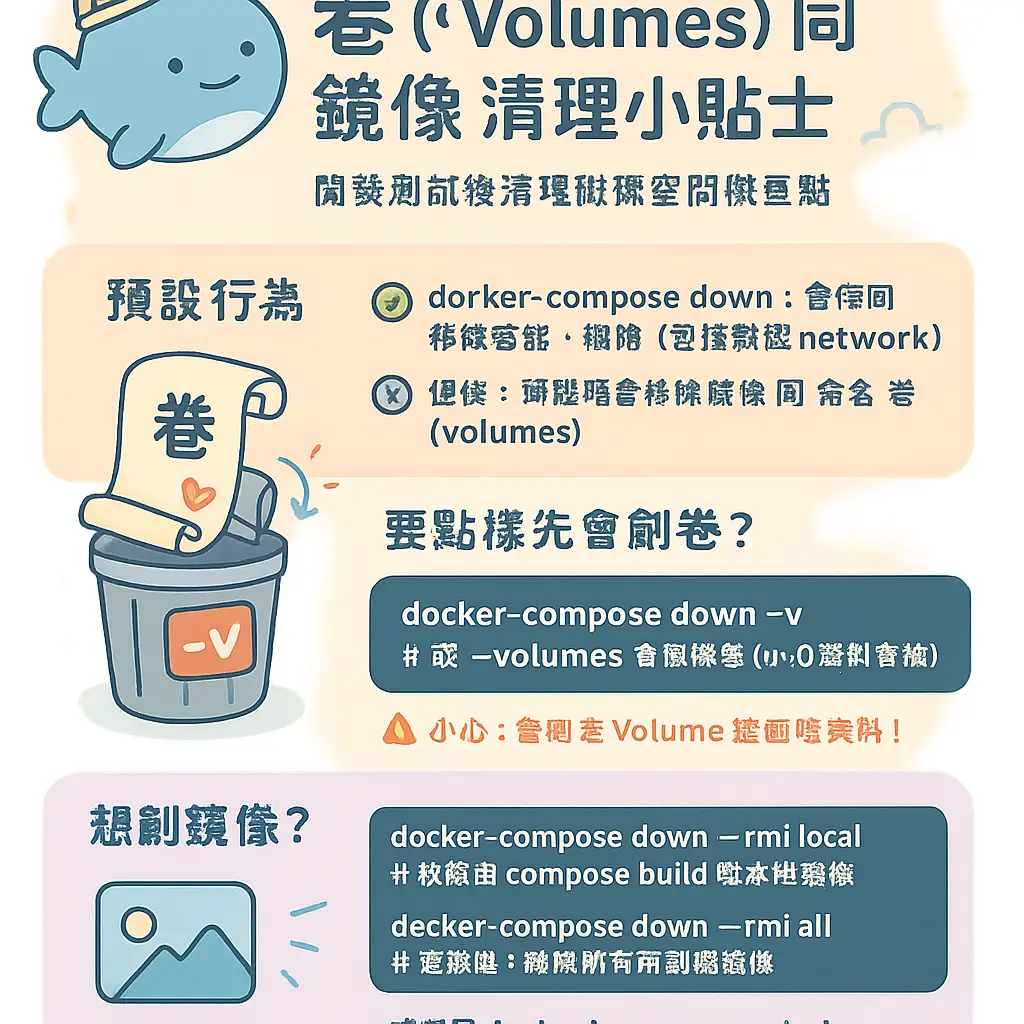 docker-compose down - 卷